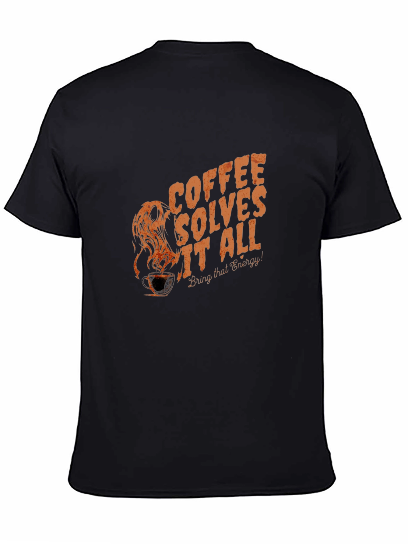 Coffee Solves It All Graphic T-Shirt - Black