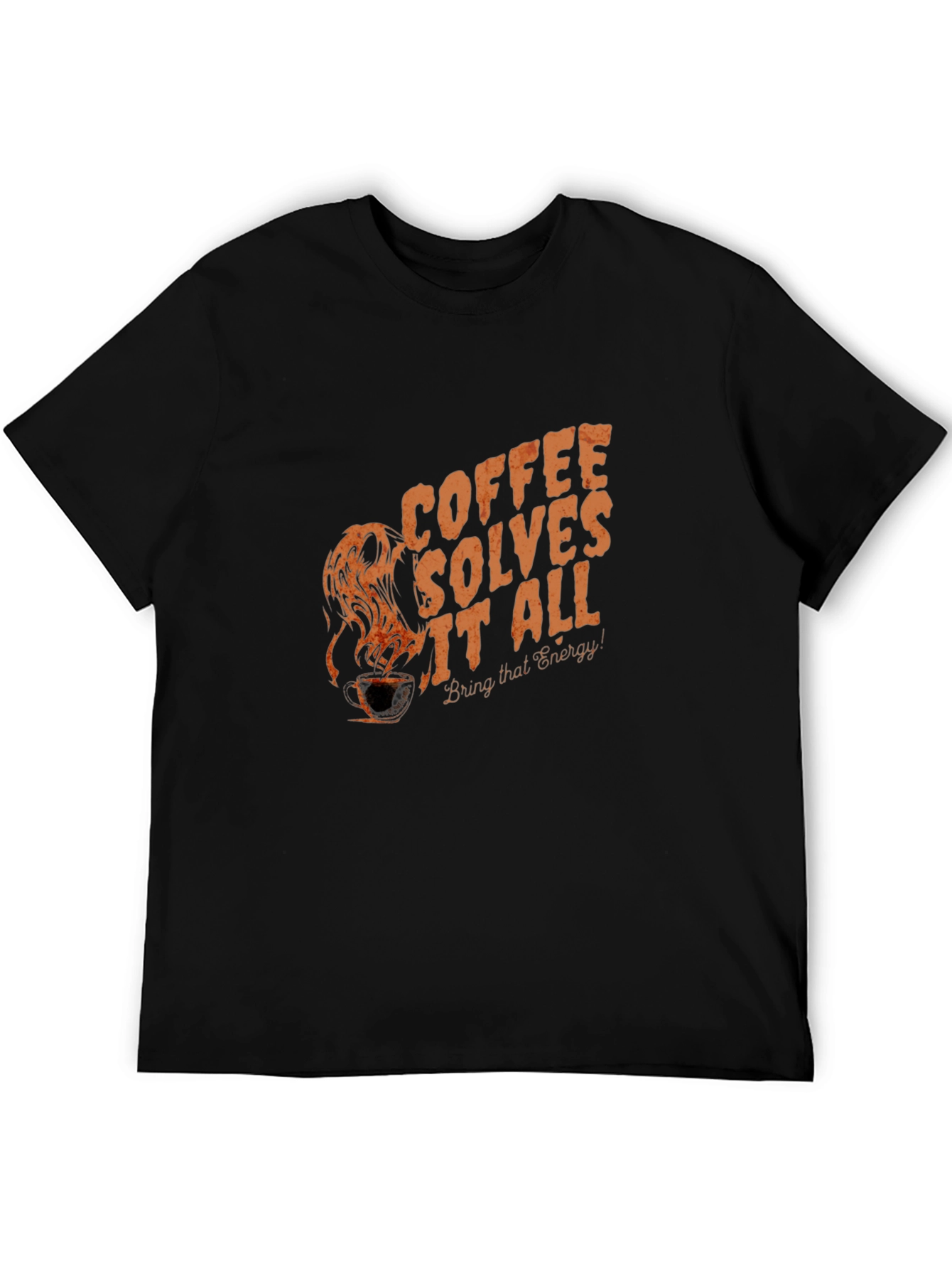 Coffee Solves It All Graphic T-Shirt - Black