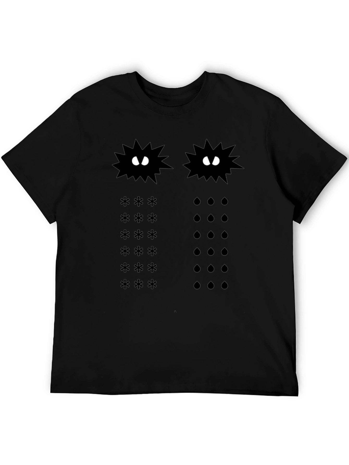 Funny Graphic T-Shirt: Spiky Creatures & Symbols