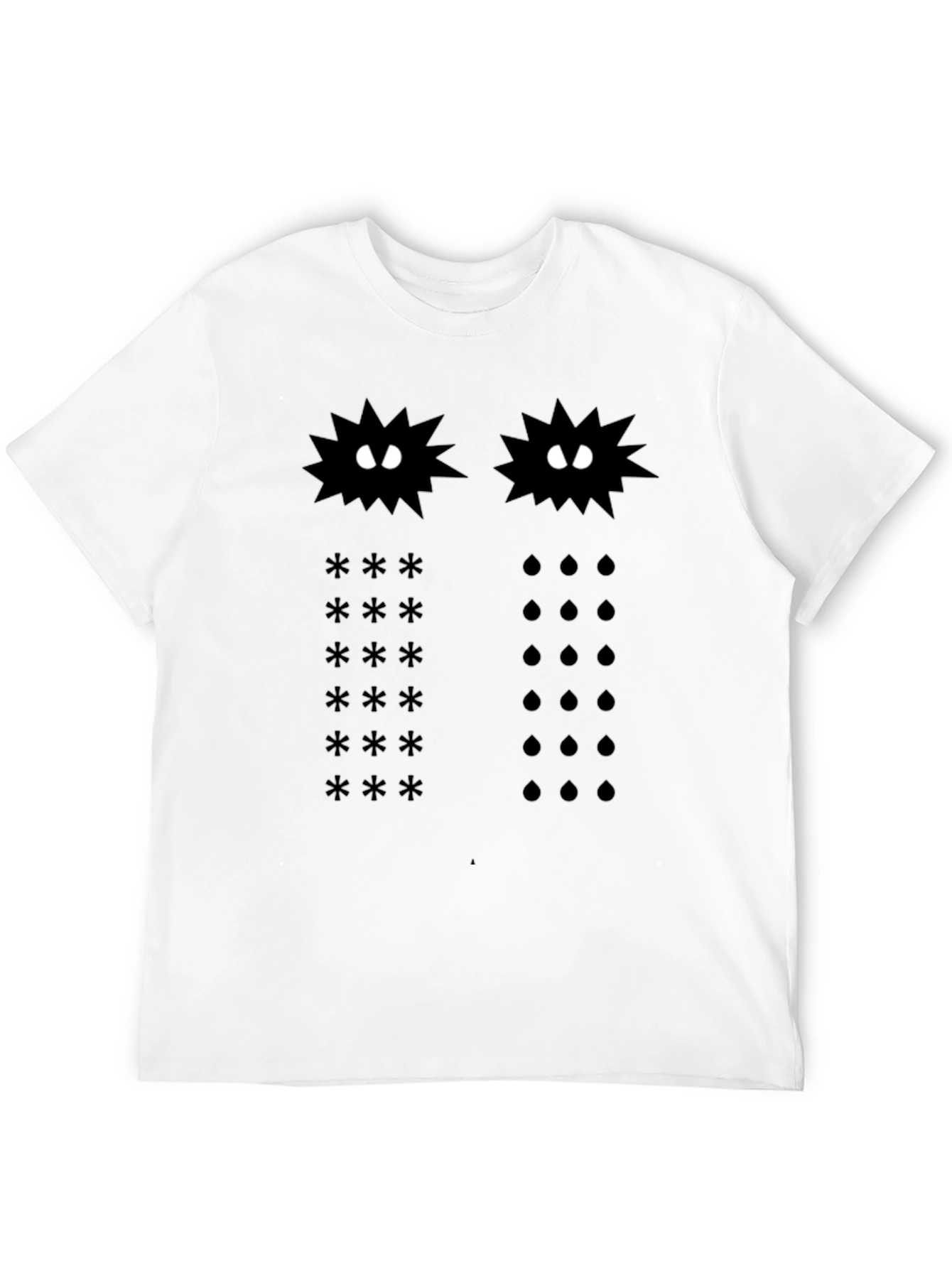 Funny Graphic T-Shirt: Spiky Creatures & Symbols