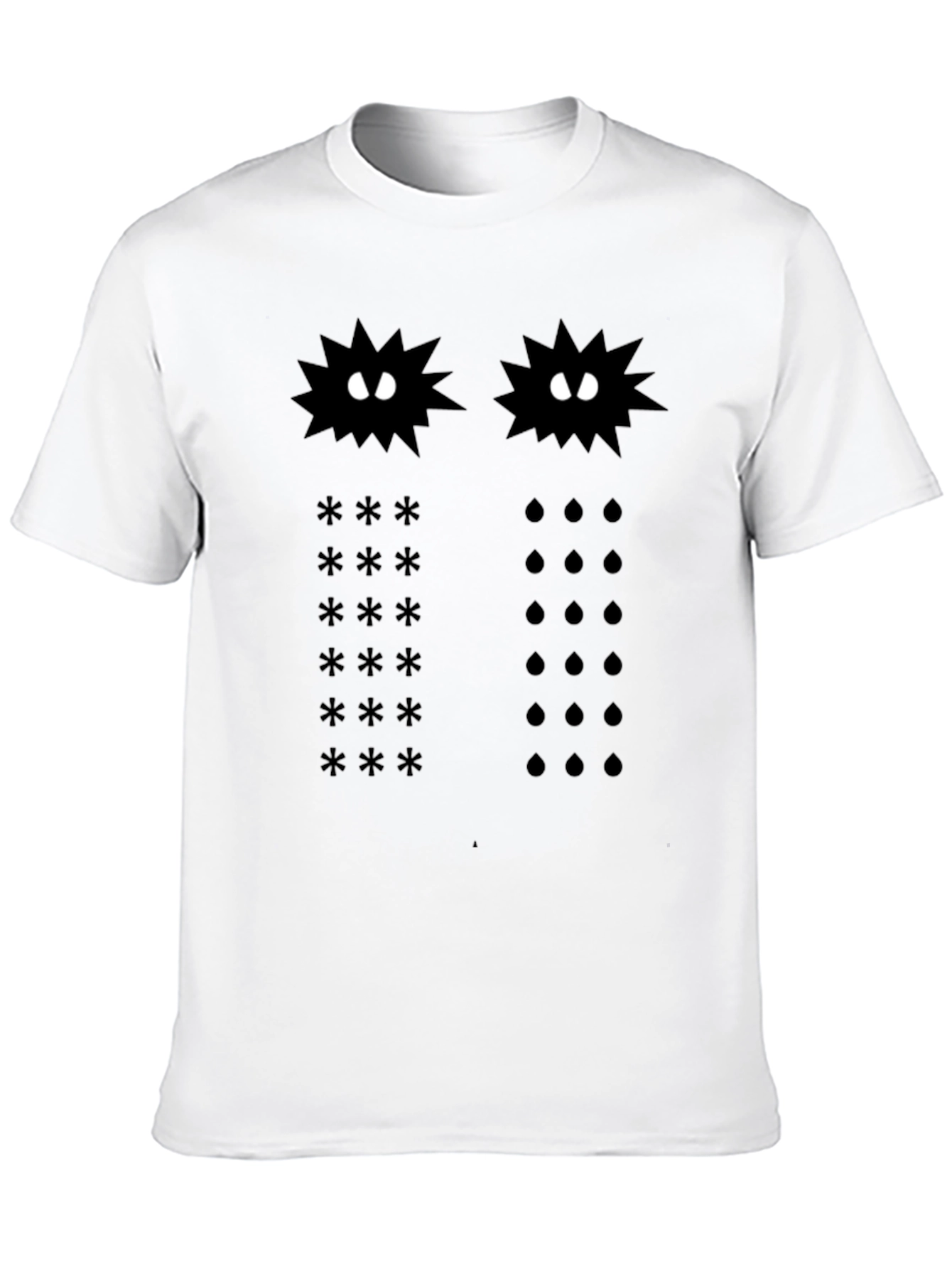 Funny Graphic T-Shirt: Spiky Creatures & Symbols