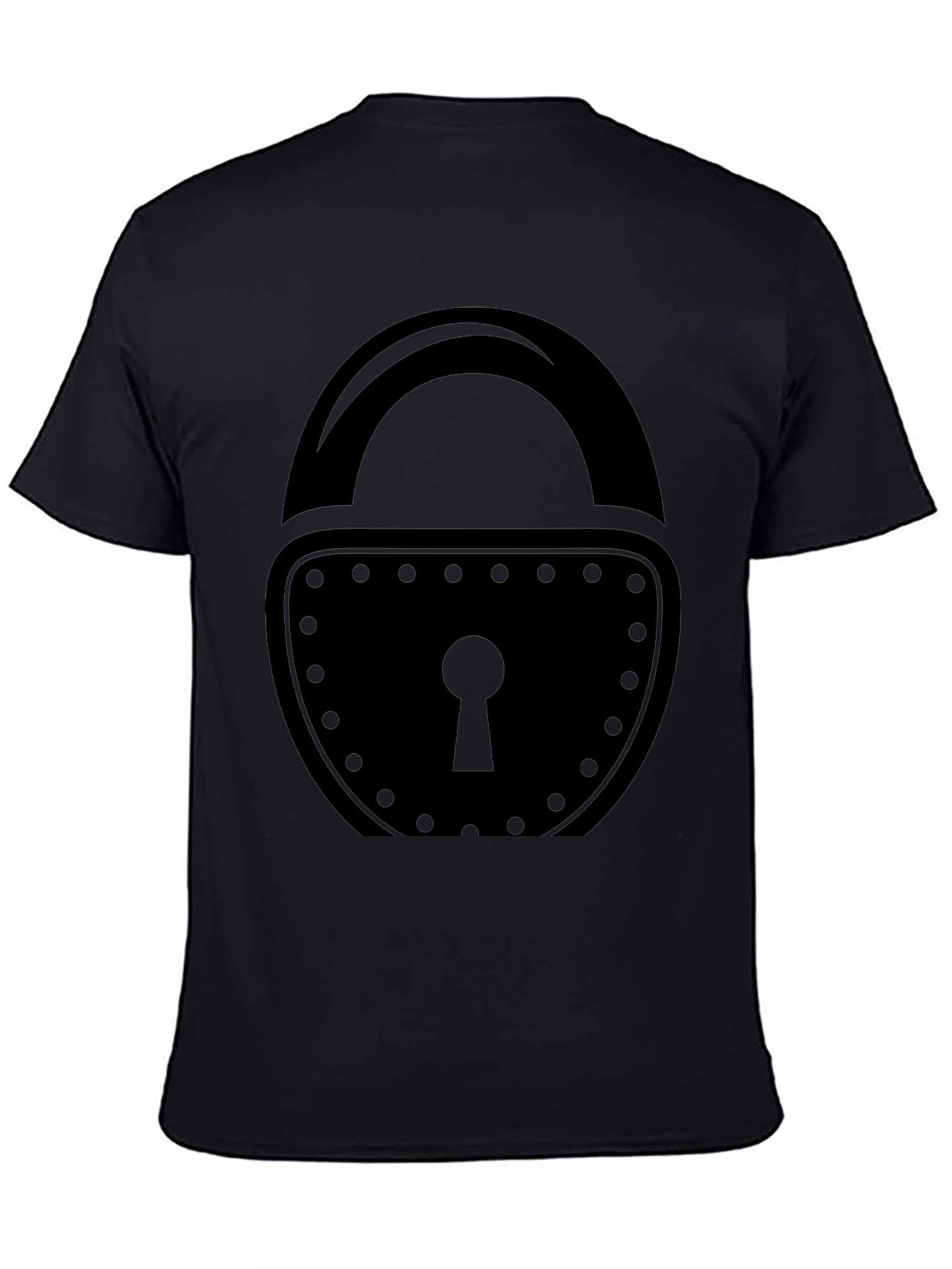 Black Padlock Graphic Tee - Secure Style