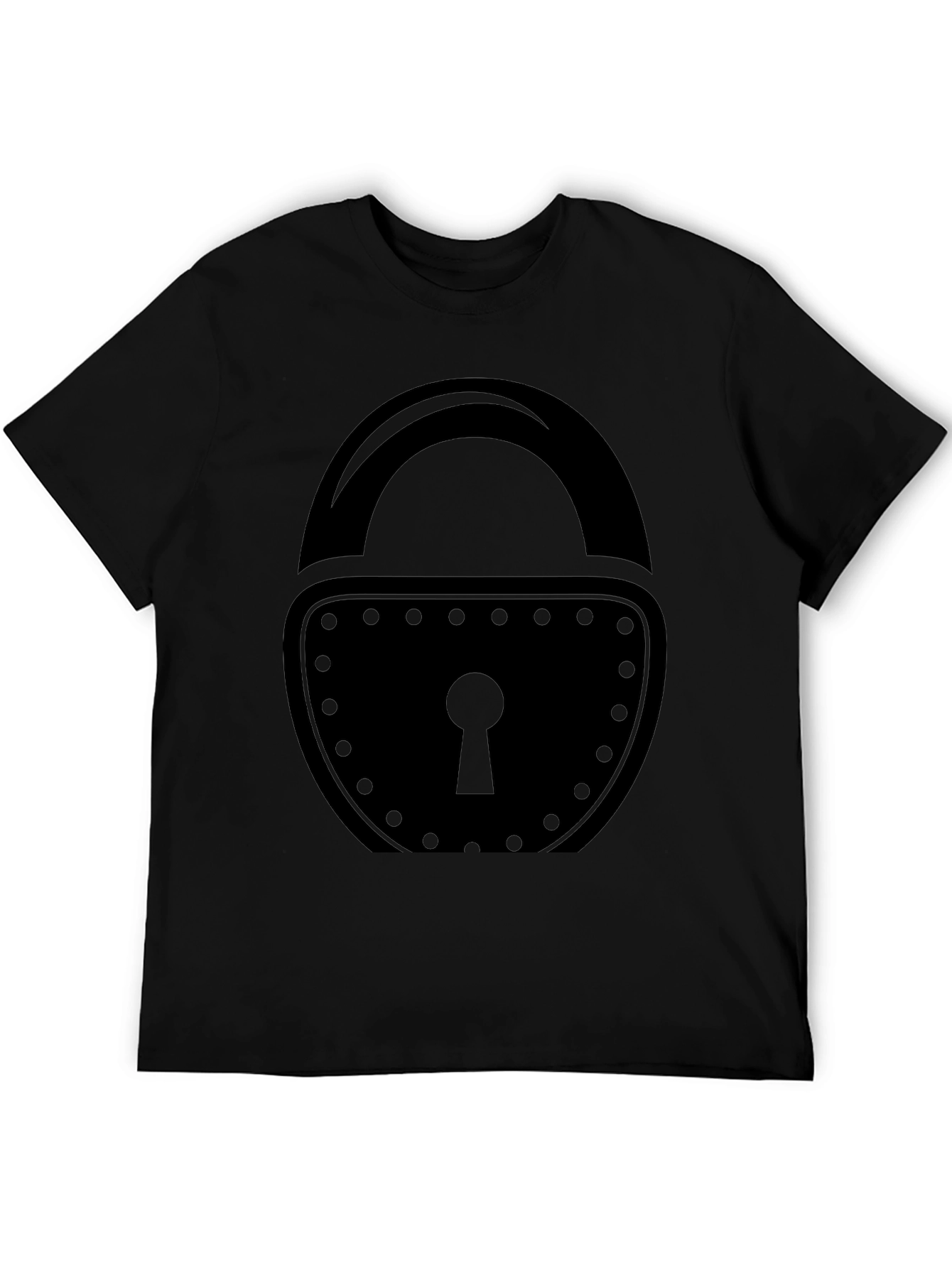 Black Padlock Graphic Tee - Secure Style
