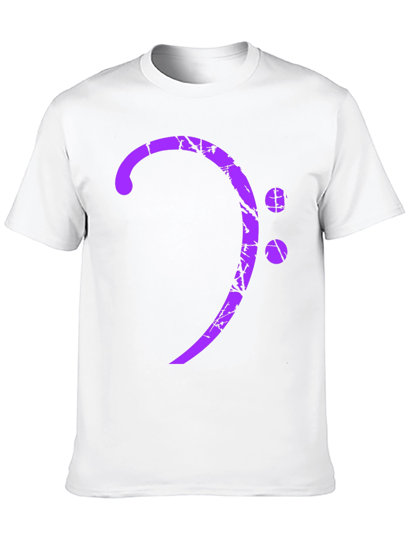 Purple Bass Clef Graphic T-Shirt