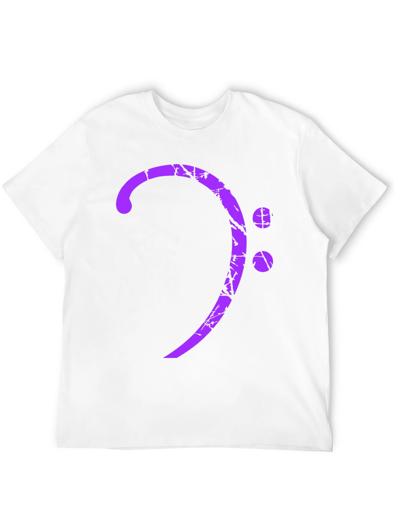 Purple Bass Clef Graphic T-Shirt