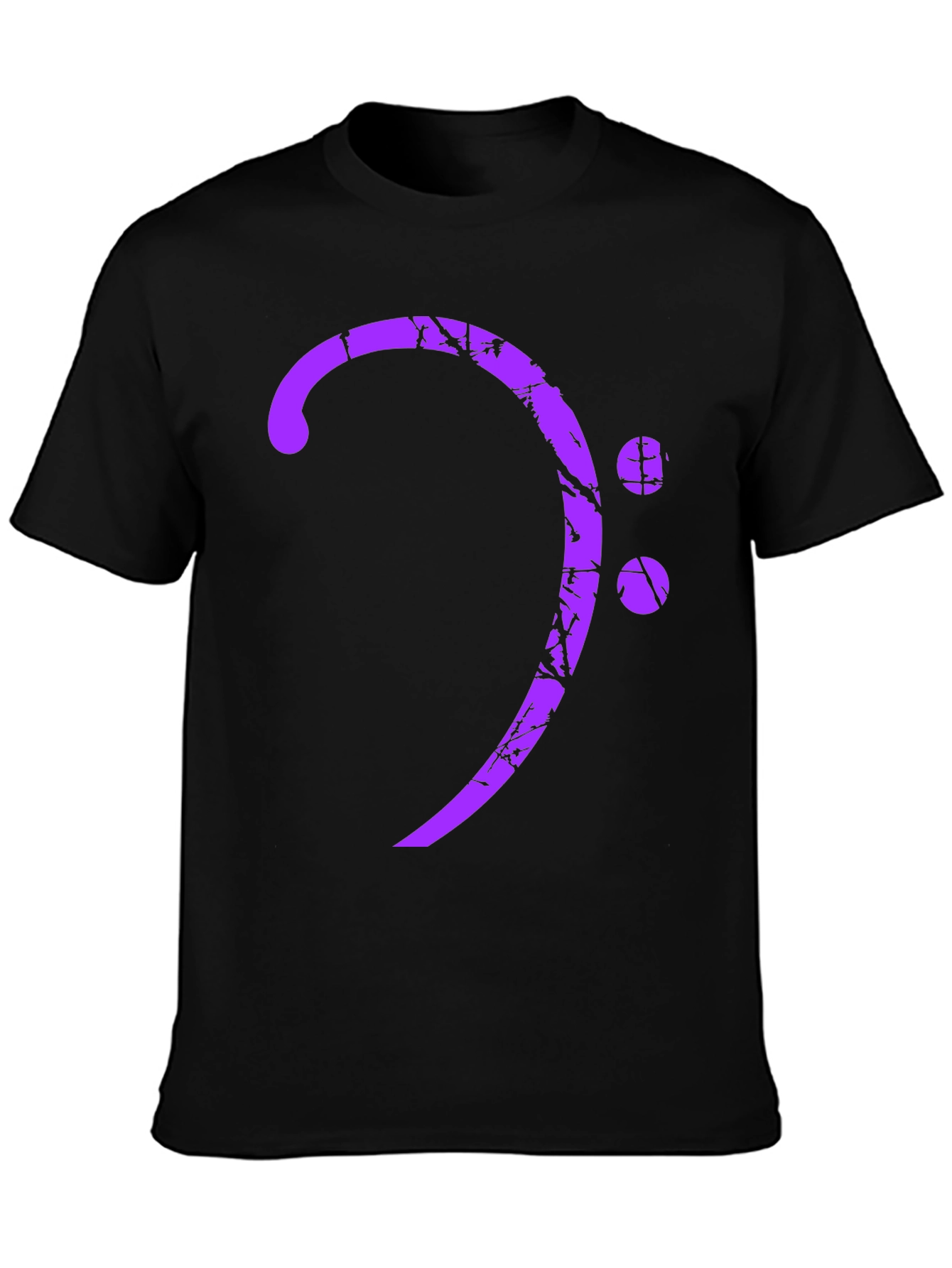 Purple Bass Clef Graphic T-Shirt