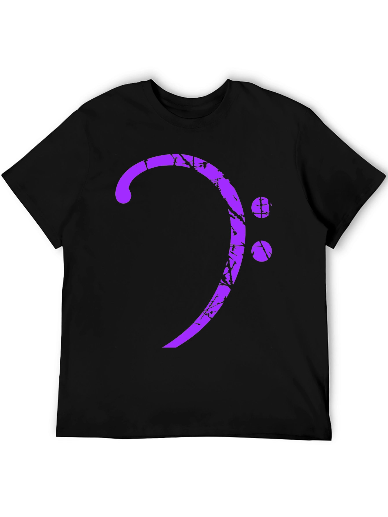 Purple Bass Clef Graphic T-Shirt