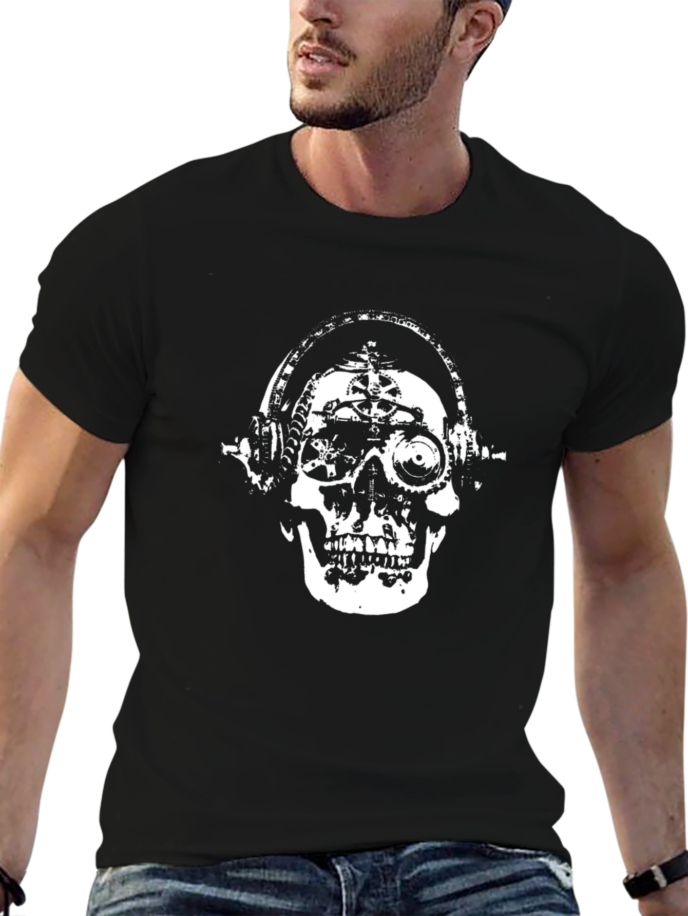 Steampunk Skull T-Shirt - Black Graphic Tee