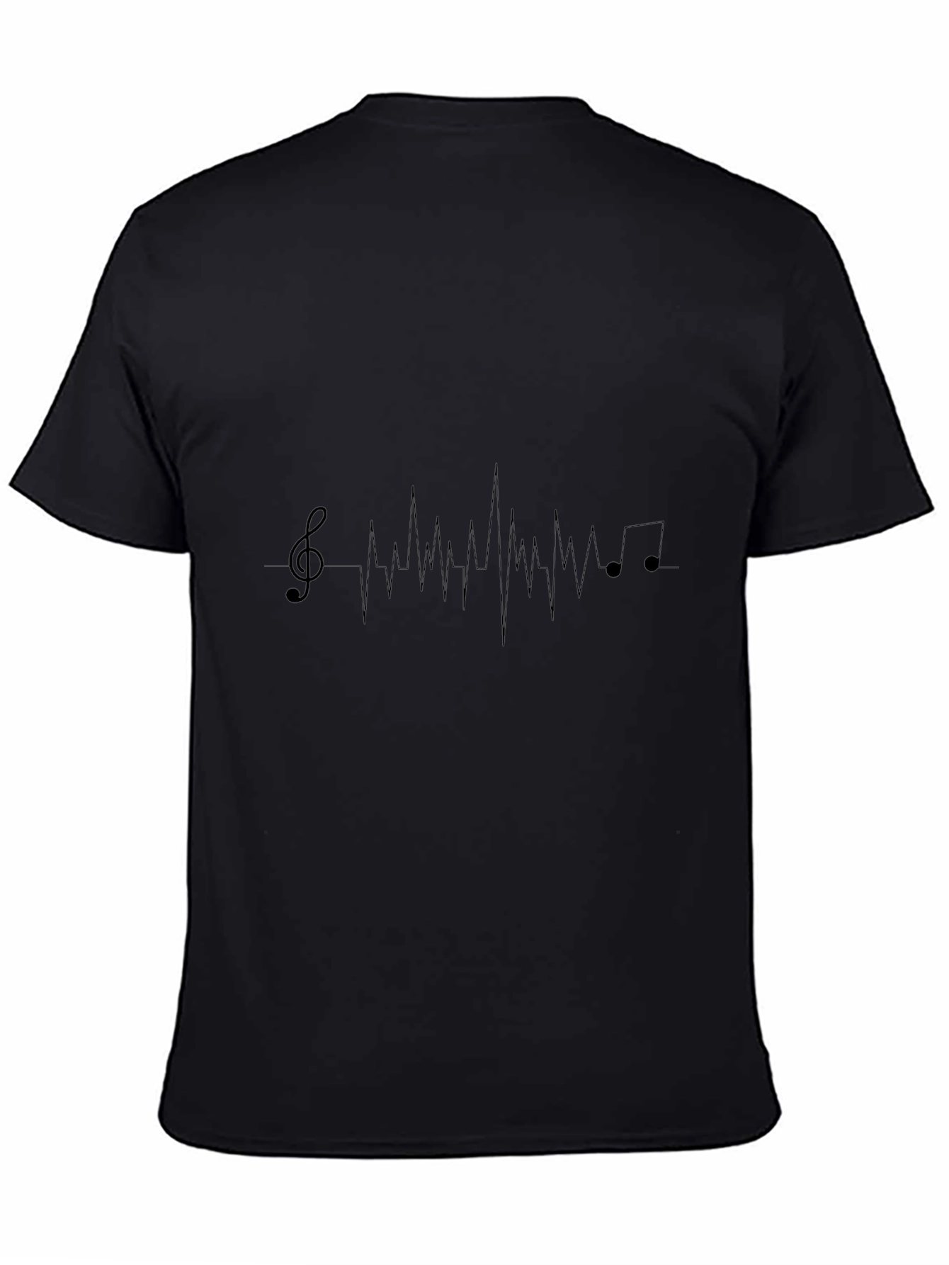 Musical Heartbeat Graphic Tee - Black