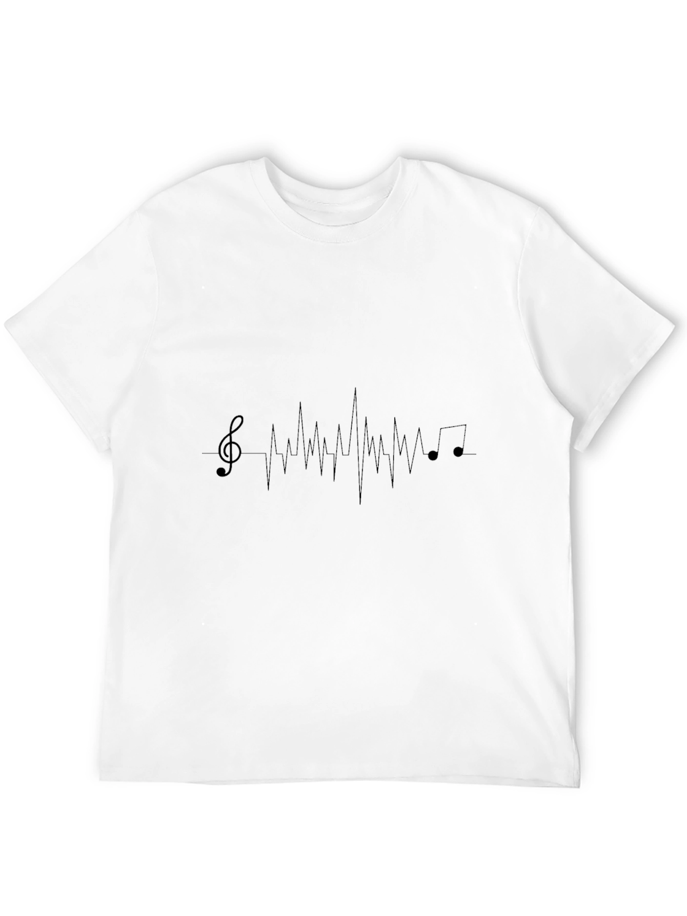 Musical Heartbeat Graphic Tee - Black