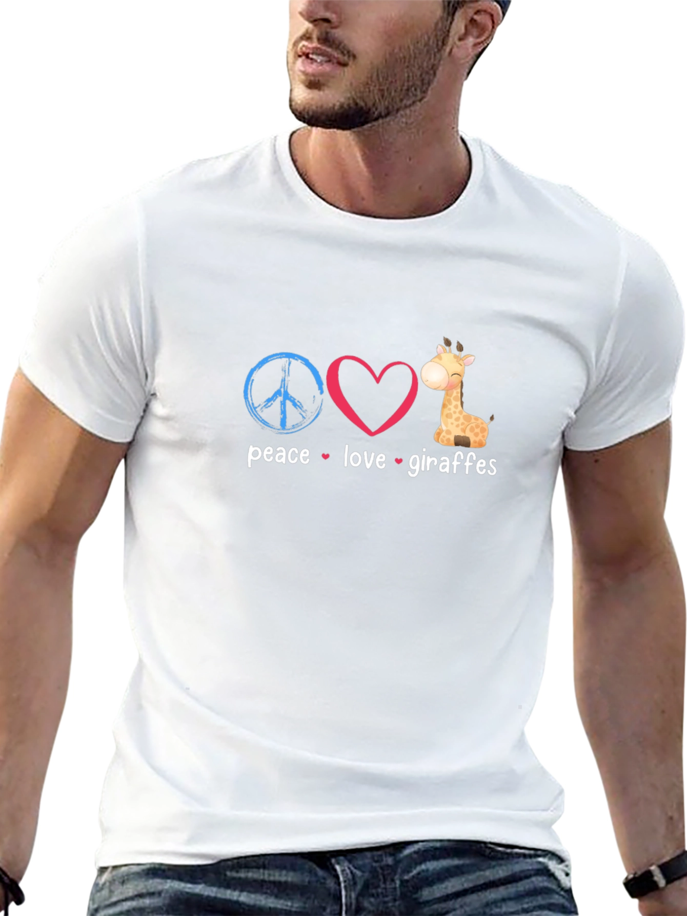 Peace Love Giraffes Graphic T-Shirt