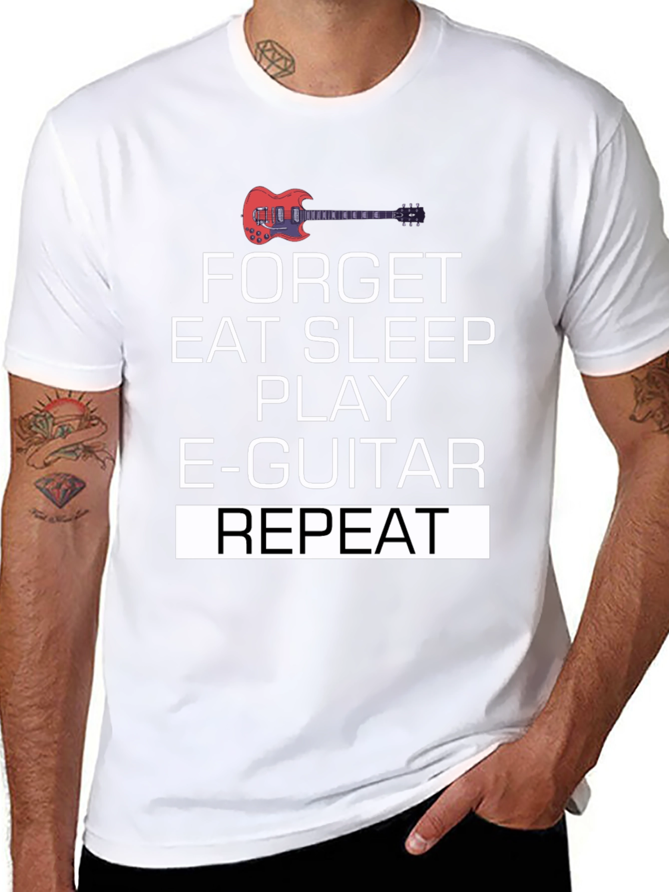 Forget Eat Sleep Play E-Guitar Repeat T-Shirt
