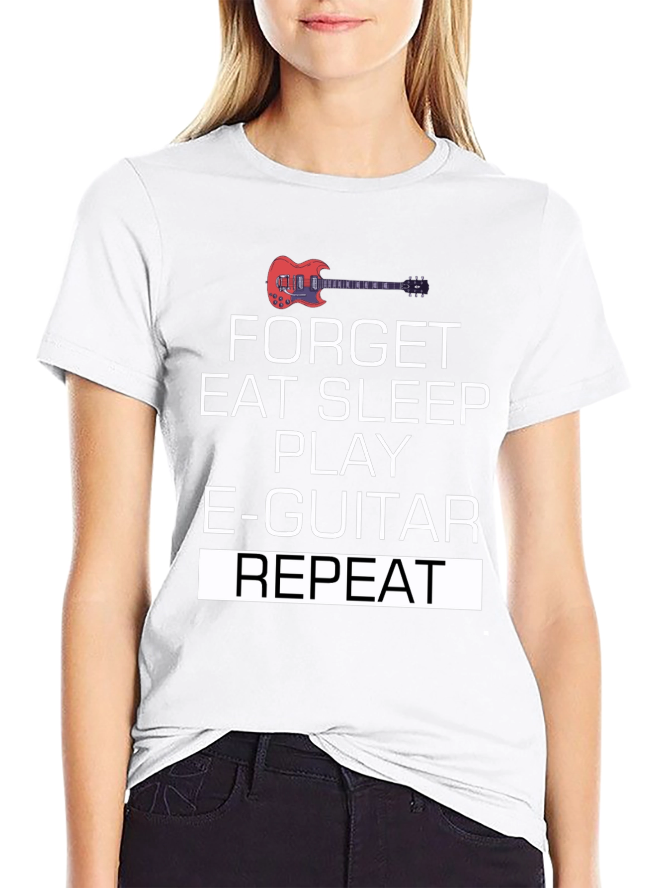 Forget Eat Sleep Play E-Guitar Repeat T-Shirt