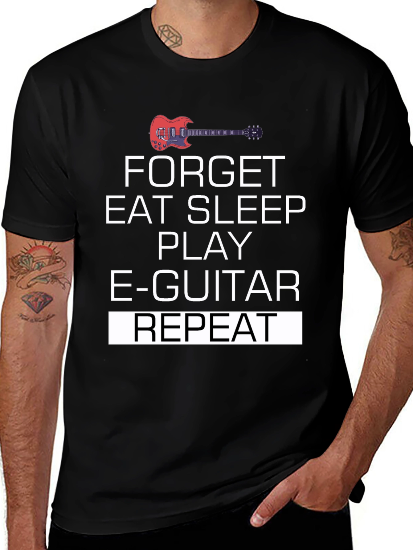 Forget Eat Sleep Play E-Guitar Repeat T-Shirt