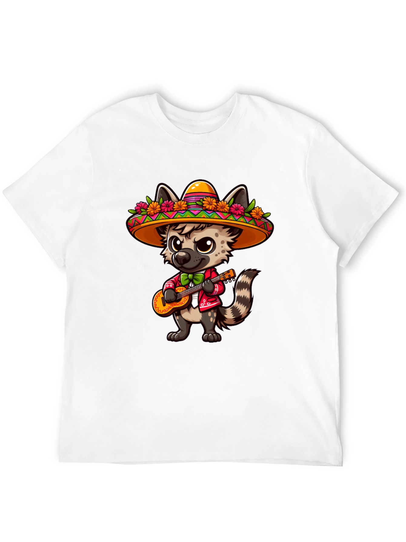 Fiesta Fun T-Shirt: Hyena with Sombrero & Guitar
