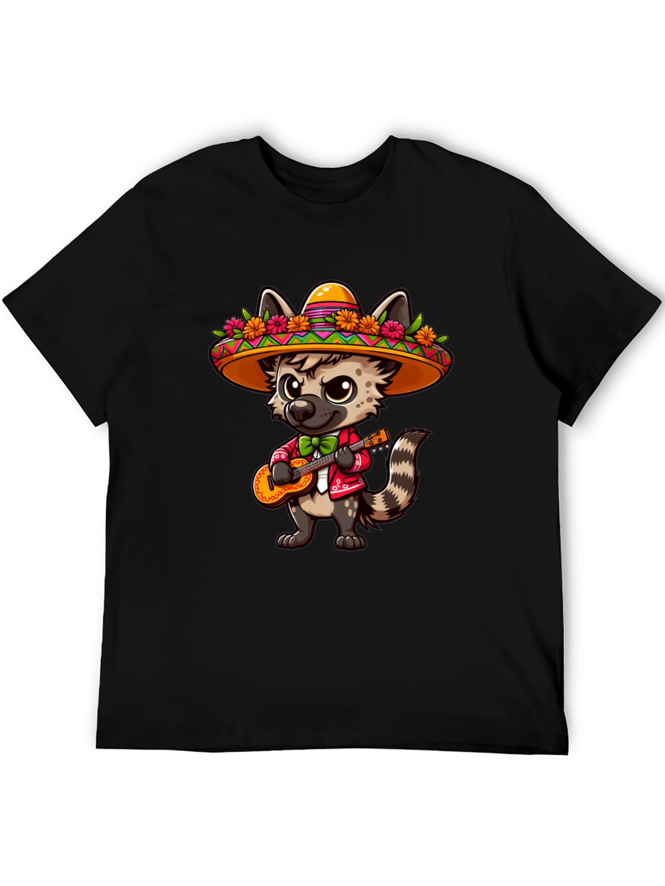 Fiesta Fun T-Shirt: Hyena with Sombrero & Guitar