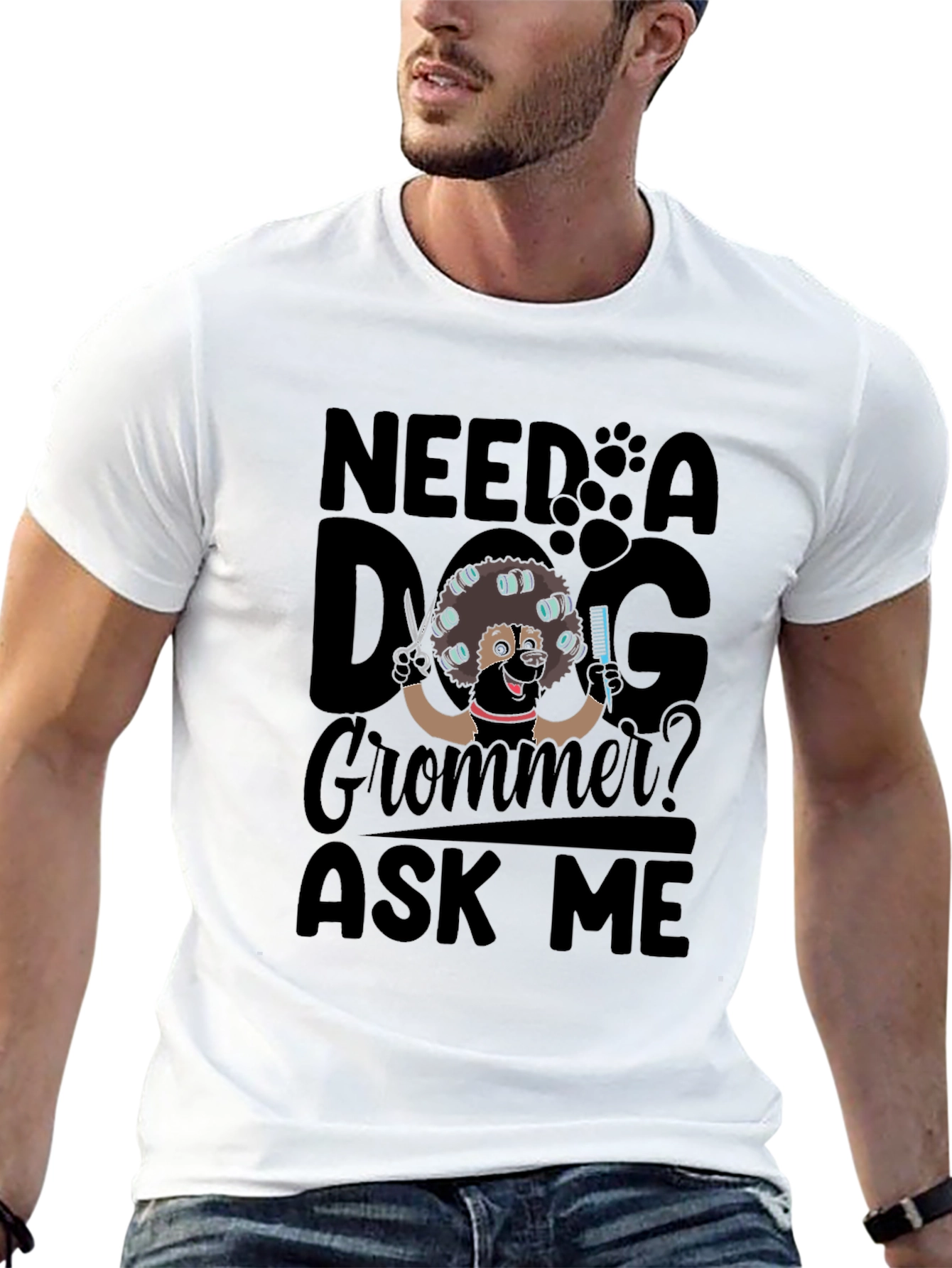 Need a Dog Groomer? Ask Me T-Shirt - Black
