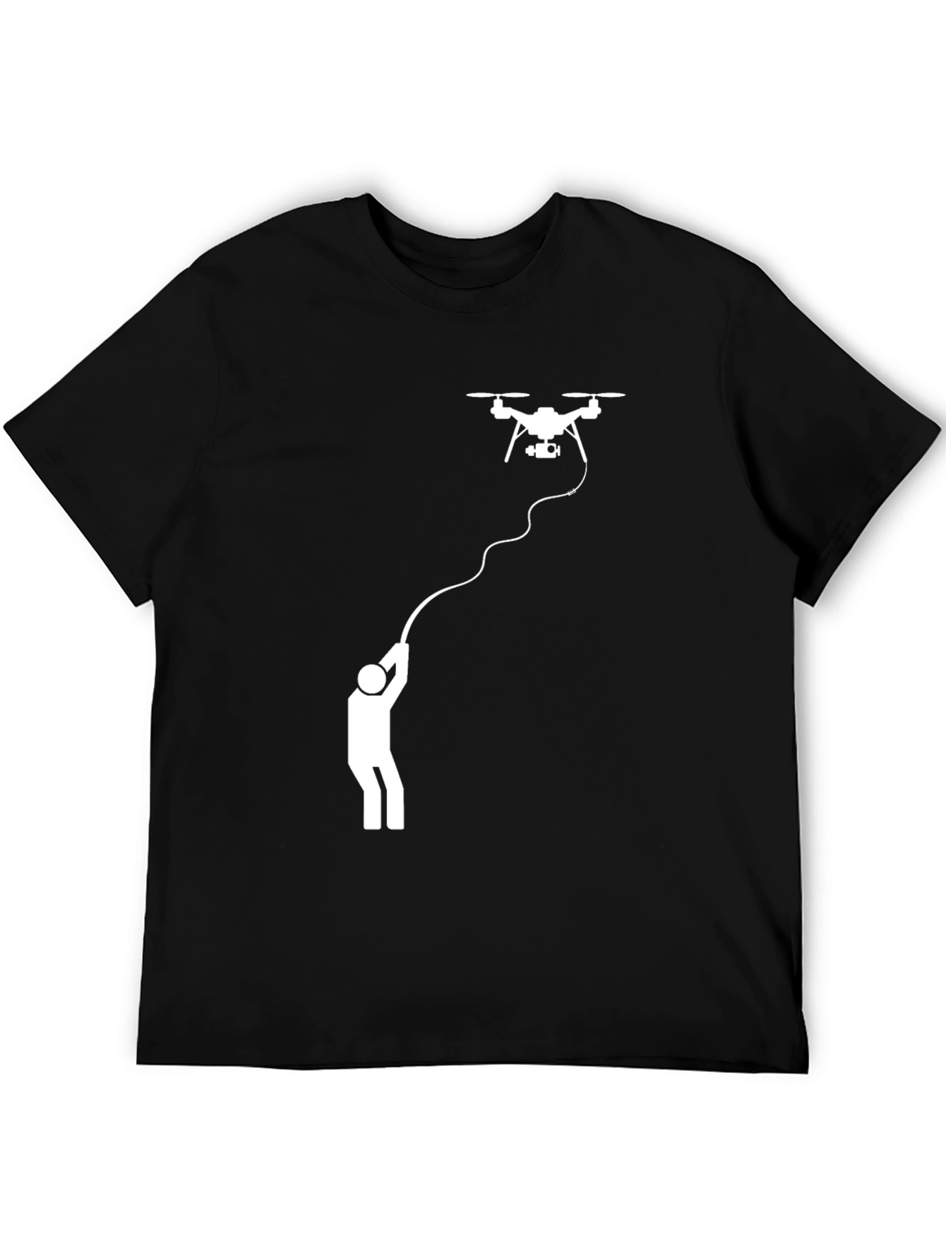Drone Operator Graphic Tee - Black Cotton T-Shirt