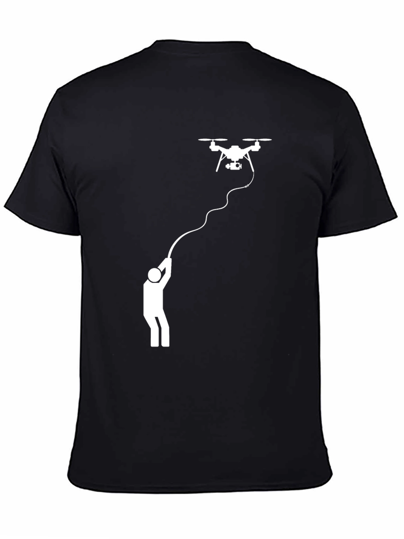 Drone Operator Graphic Tee - Black Cotton T-Shirt