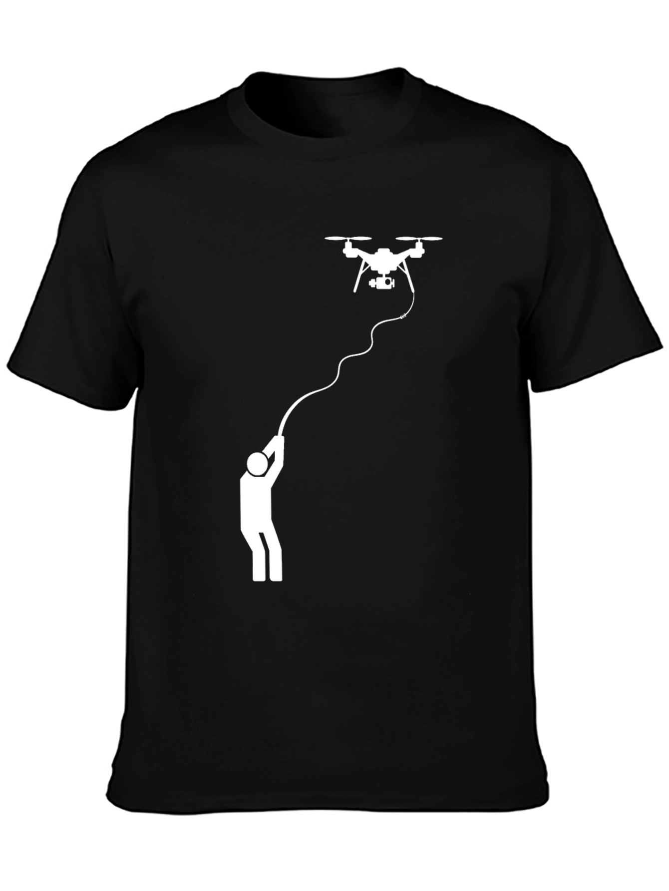 Drone Operator Graphic Tee - Black Cotton T-Shirt