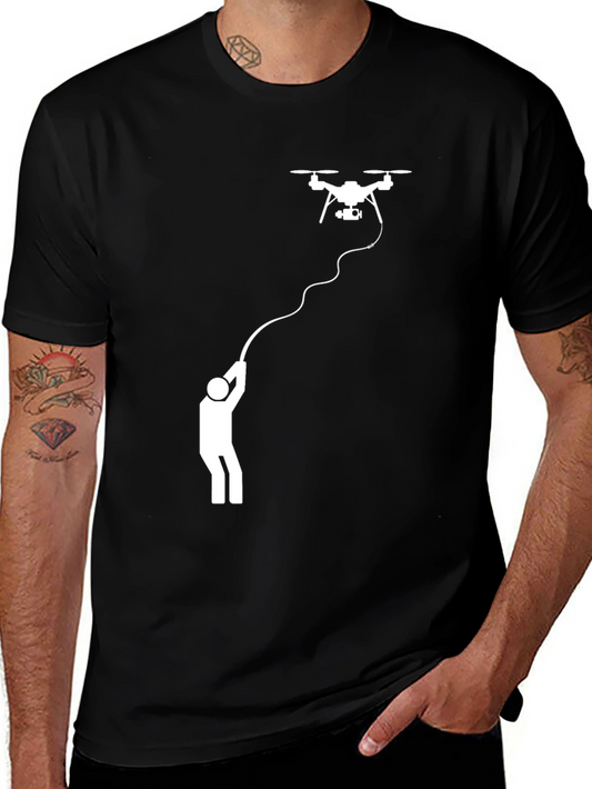 Drone Operator Graphic Tee - Black Cotton T-Shirt