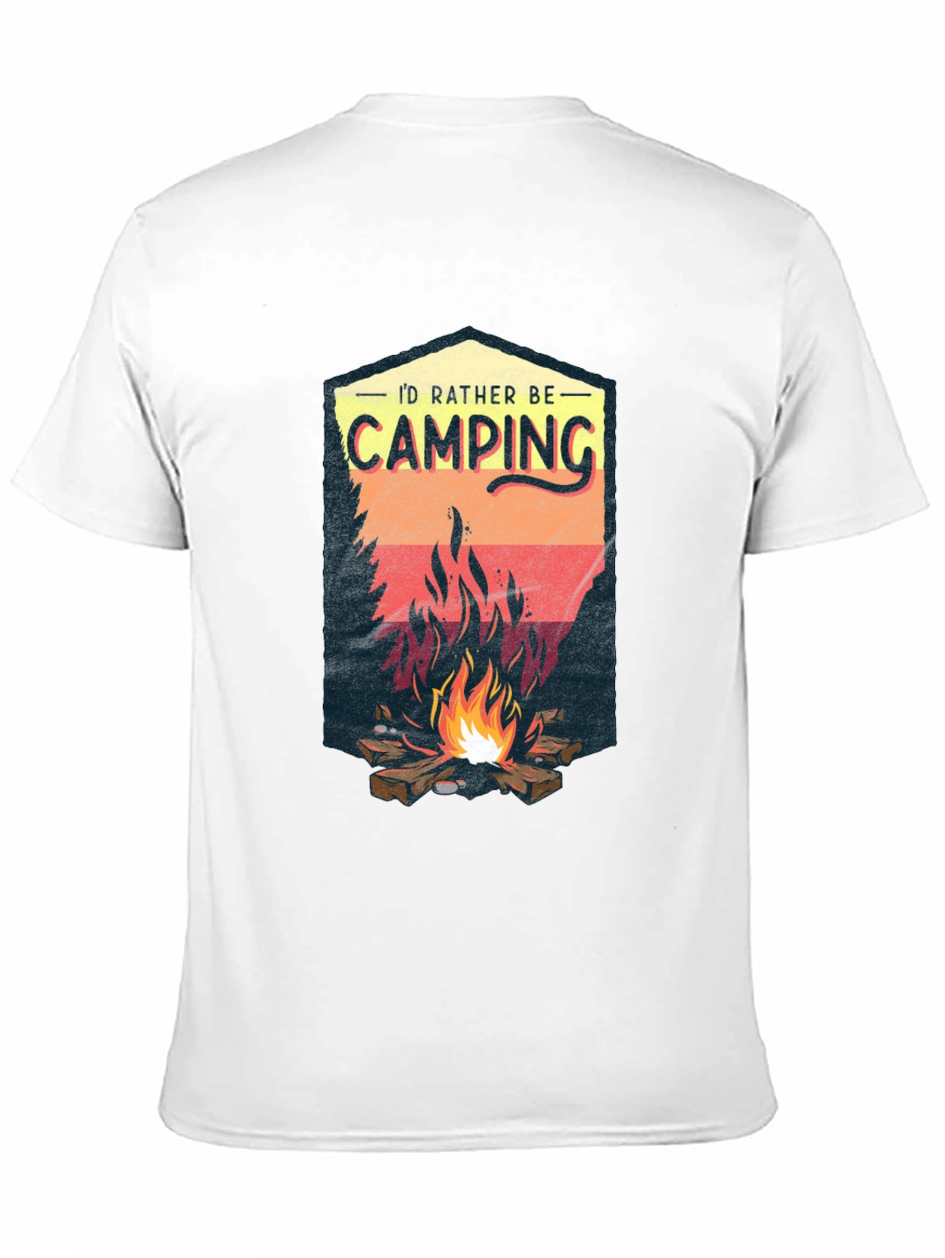 Camping Adventure Black Graphic T-Shirt