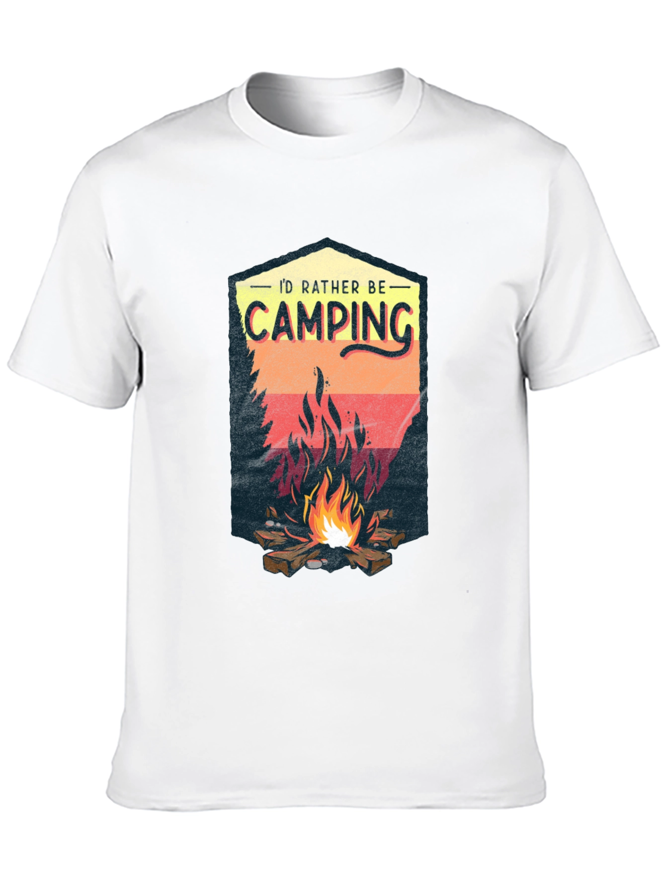 Camping Adventure Black Graphic T-Shirt