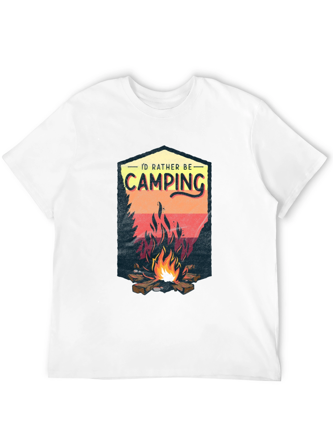 Camping Adventure Black Graphic T-Shirt