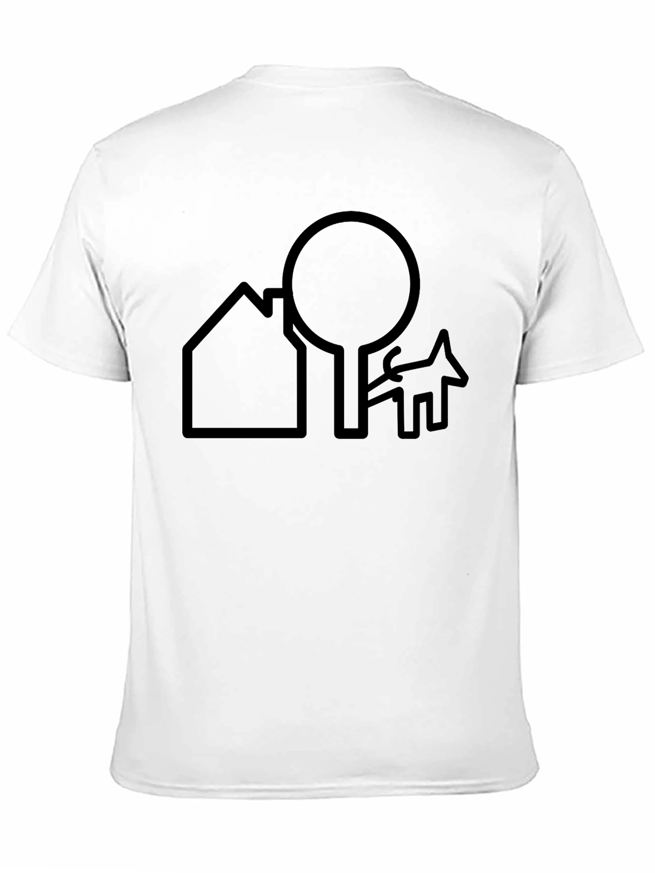 Abstract Home Tree and Dog Graphic T-Shirt