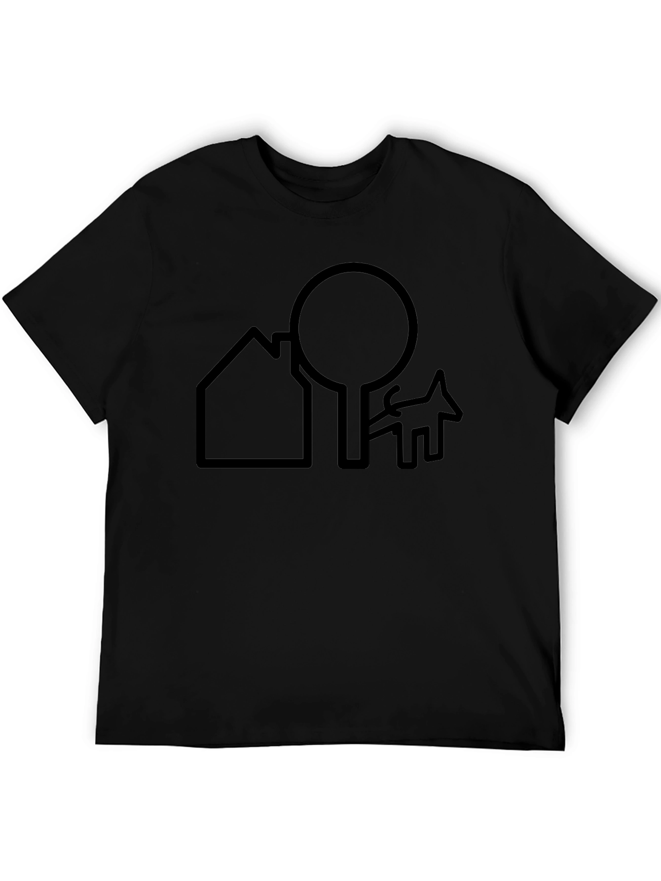 Abstract Home Tree and Dog Graphic T-Shirt