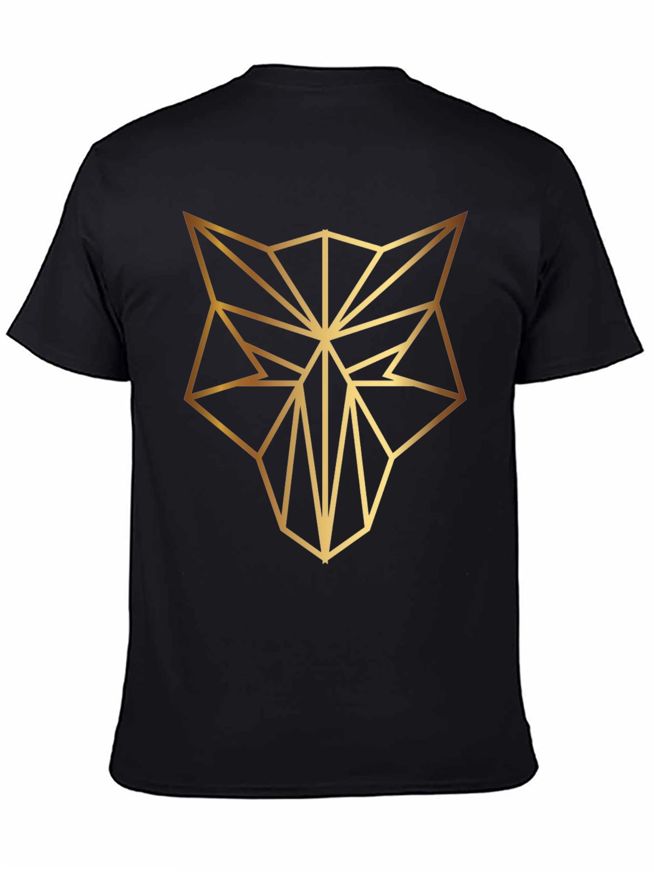 Geometric Wolf Tee - Stylish Mens Black T-Shirt