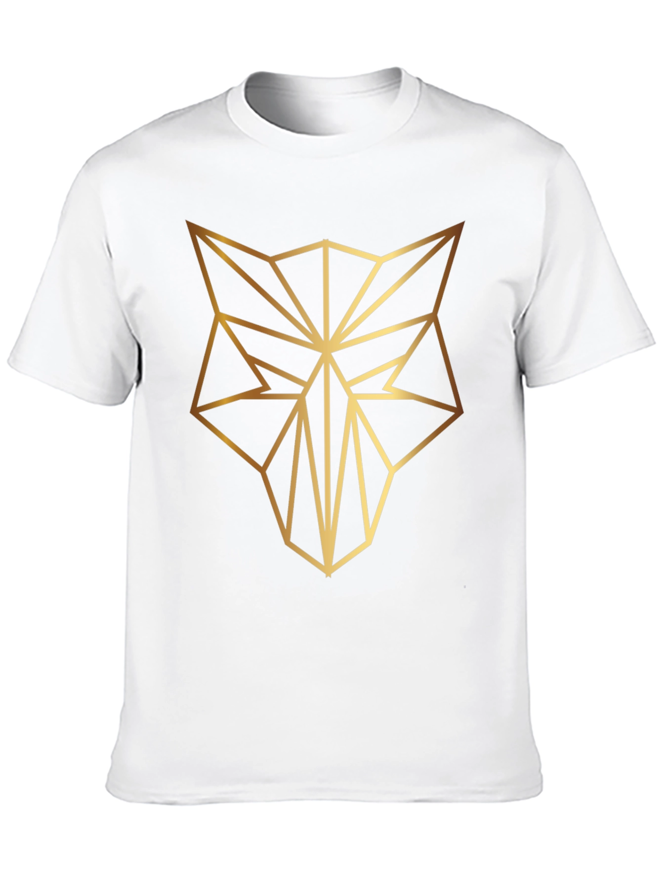 Geometric Wolf Tee - Stylish Mens Black T-Shirt