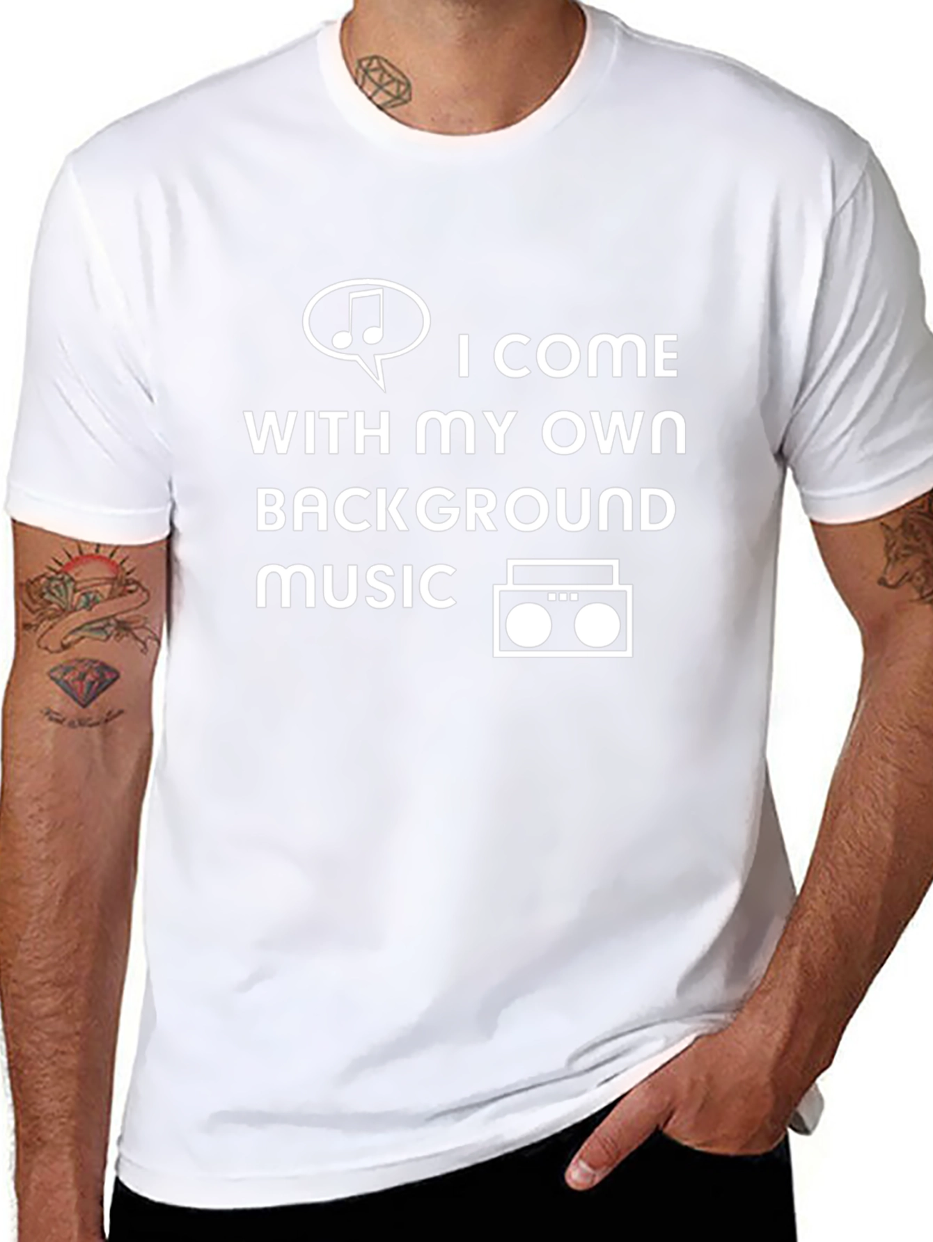Own Background Music T-Shirt - Trendy Graphic Tee