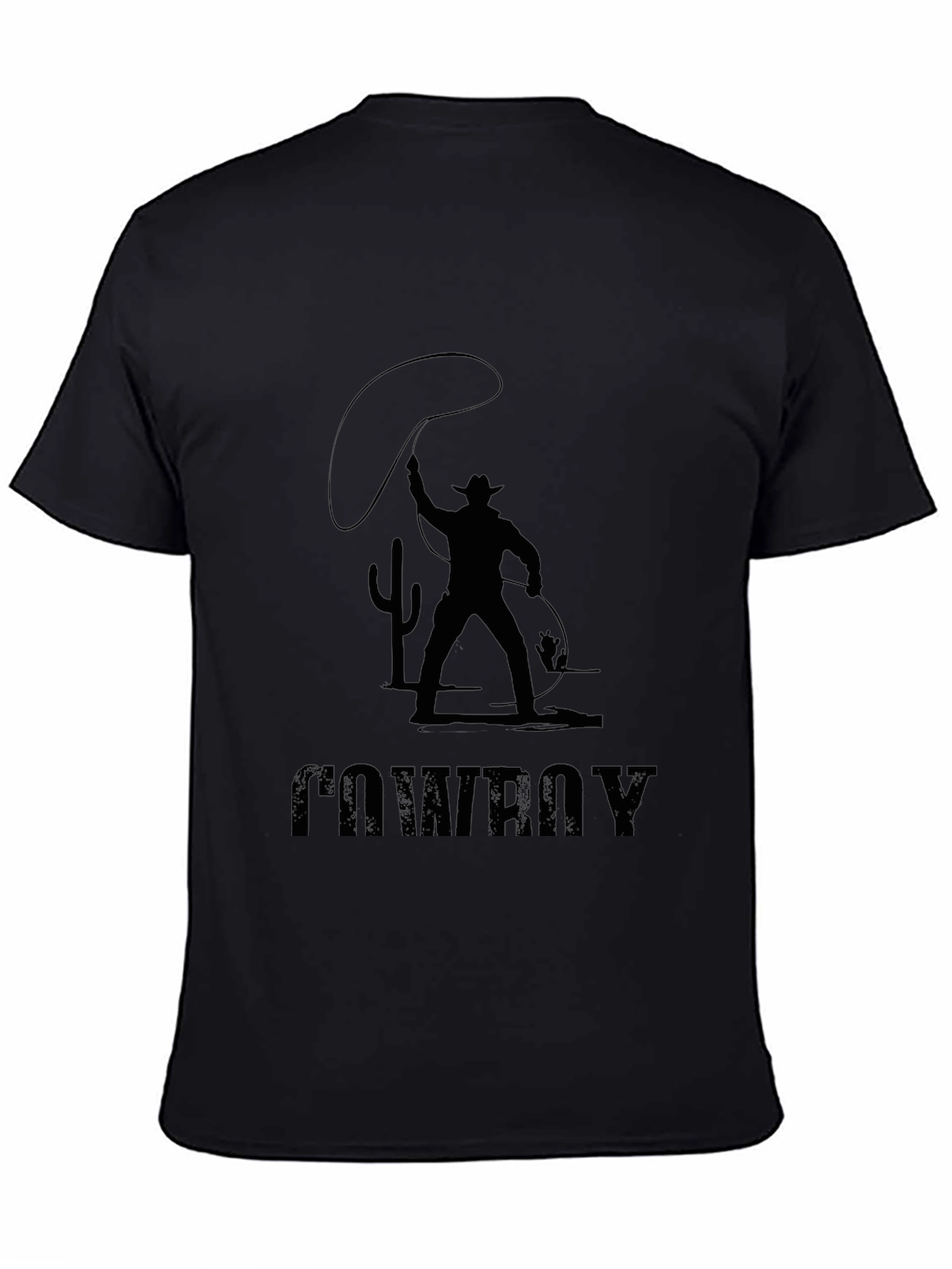 Cowboy Silhouette Graphic Tee - Black