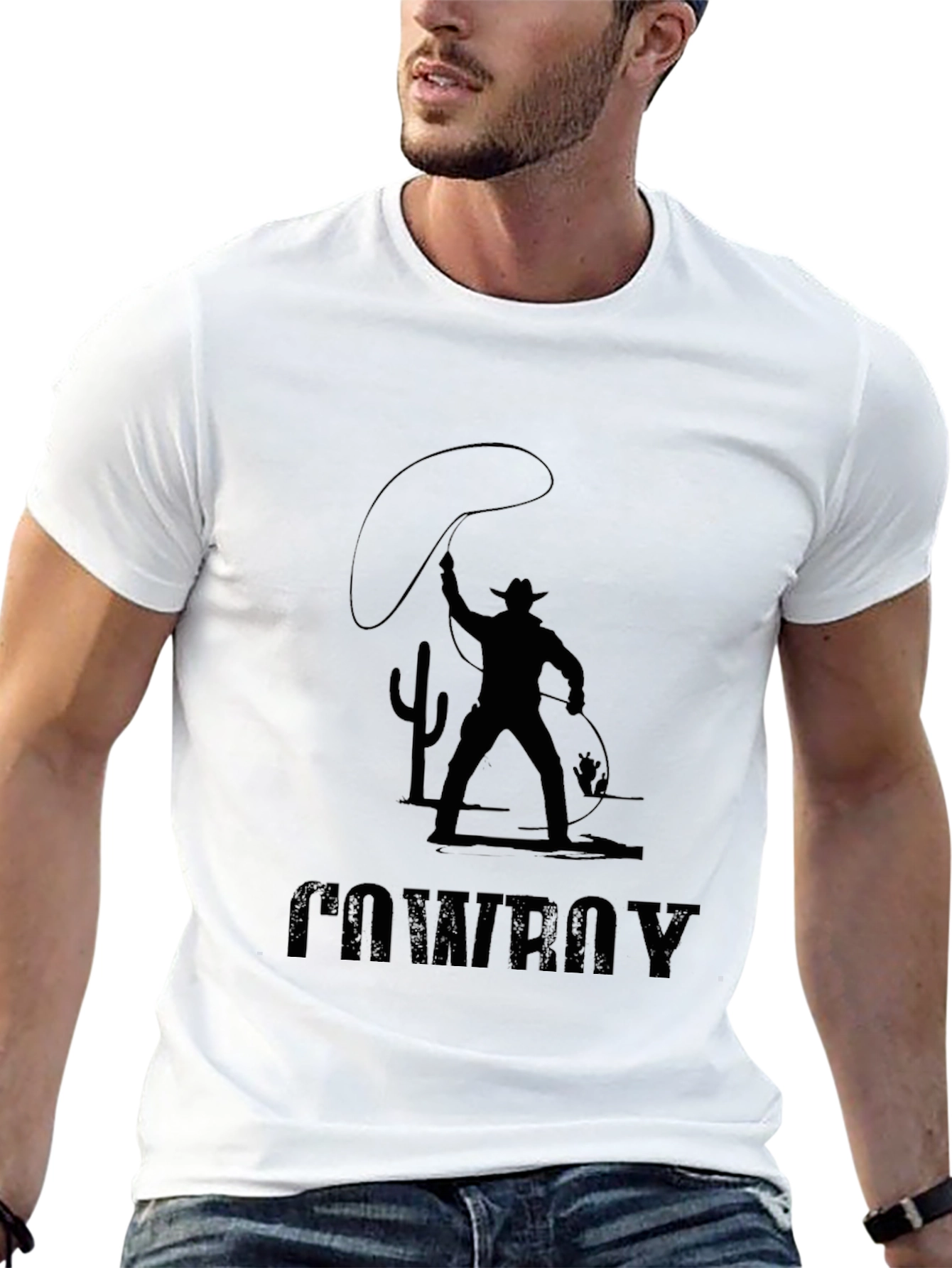 Cowboy Silhouette Graphic Tee - Black