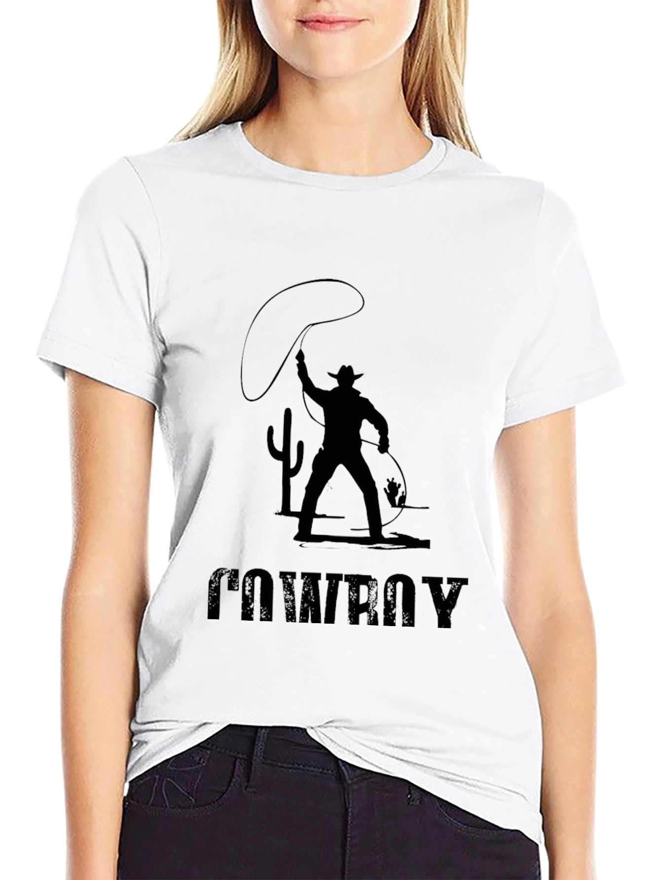 Cowboy Silhouette Graphic Tee - Black