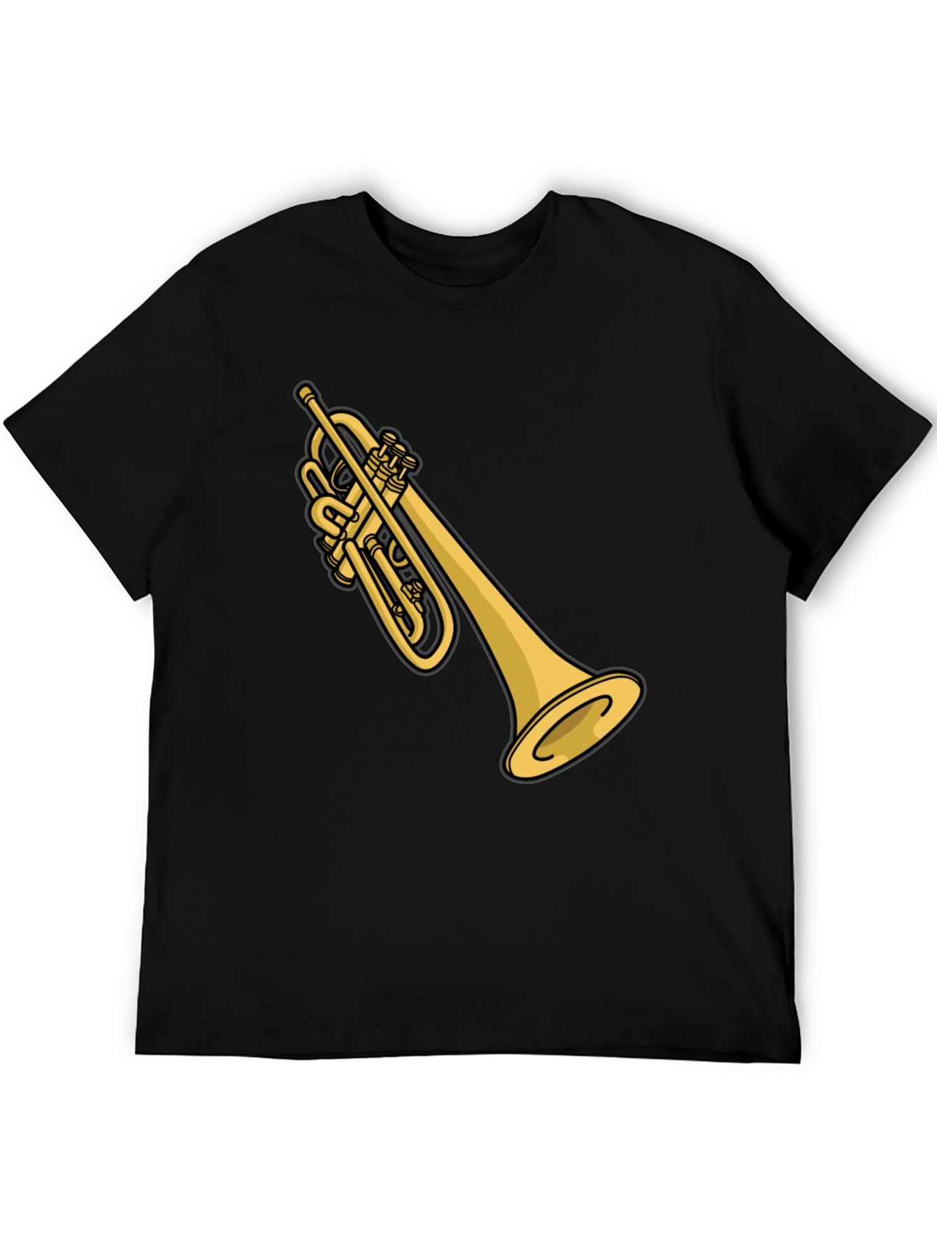 Trumpet Graphic T-Shirt - Black Casual Tee