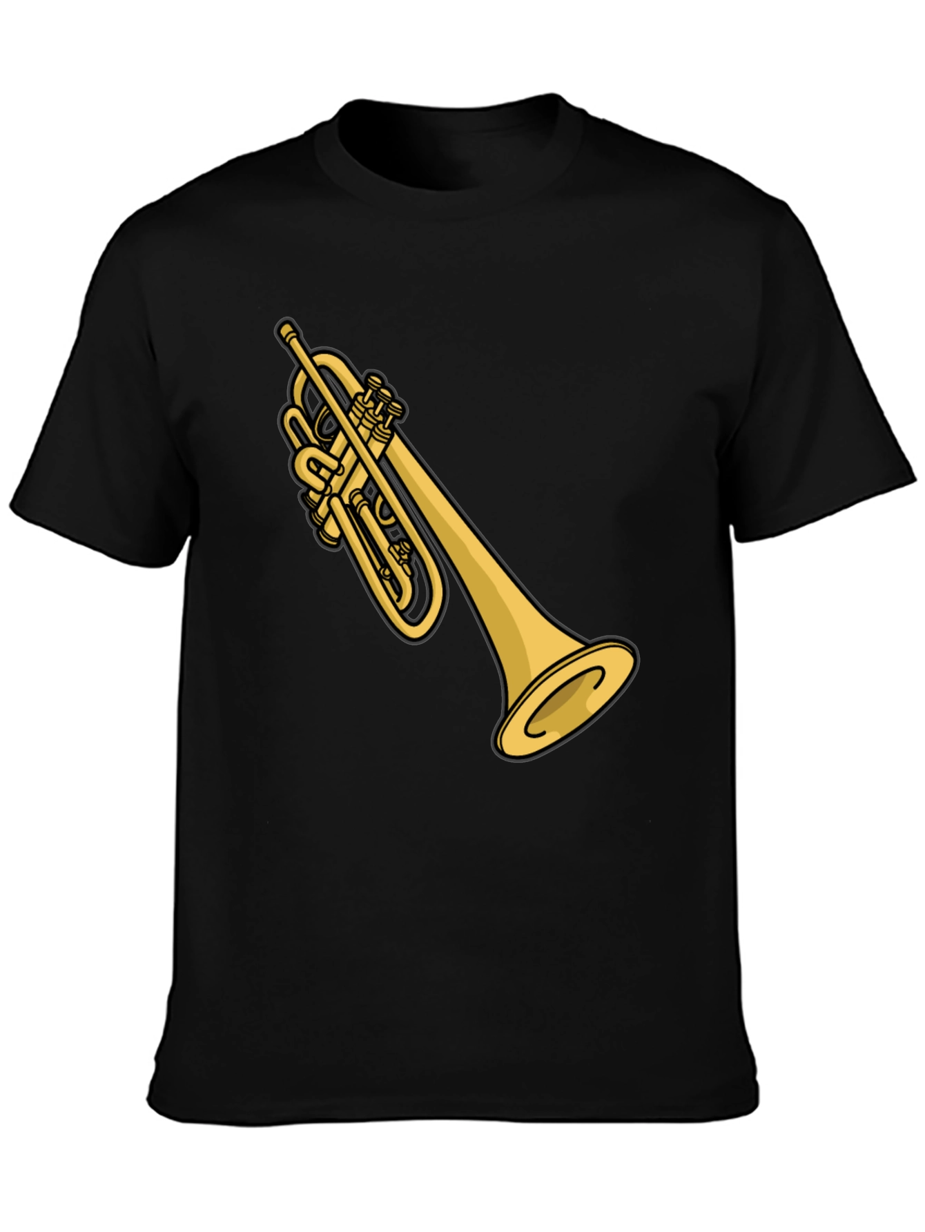 Trumpet Graphic T-Shirt - Black Casual Tee