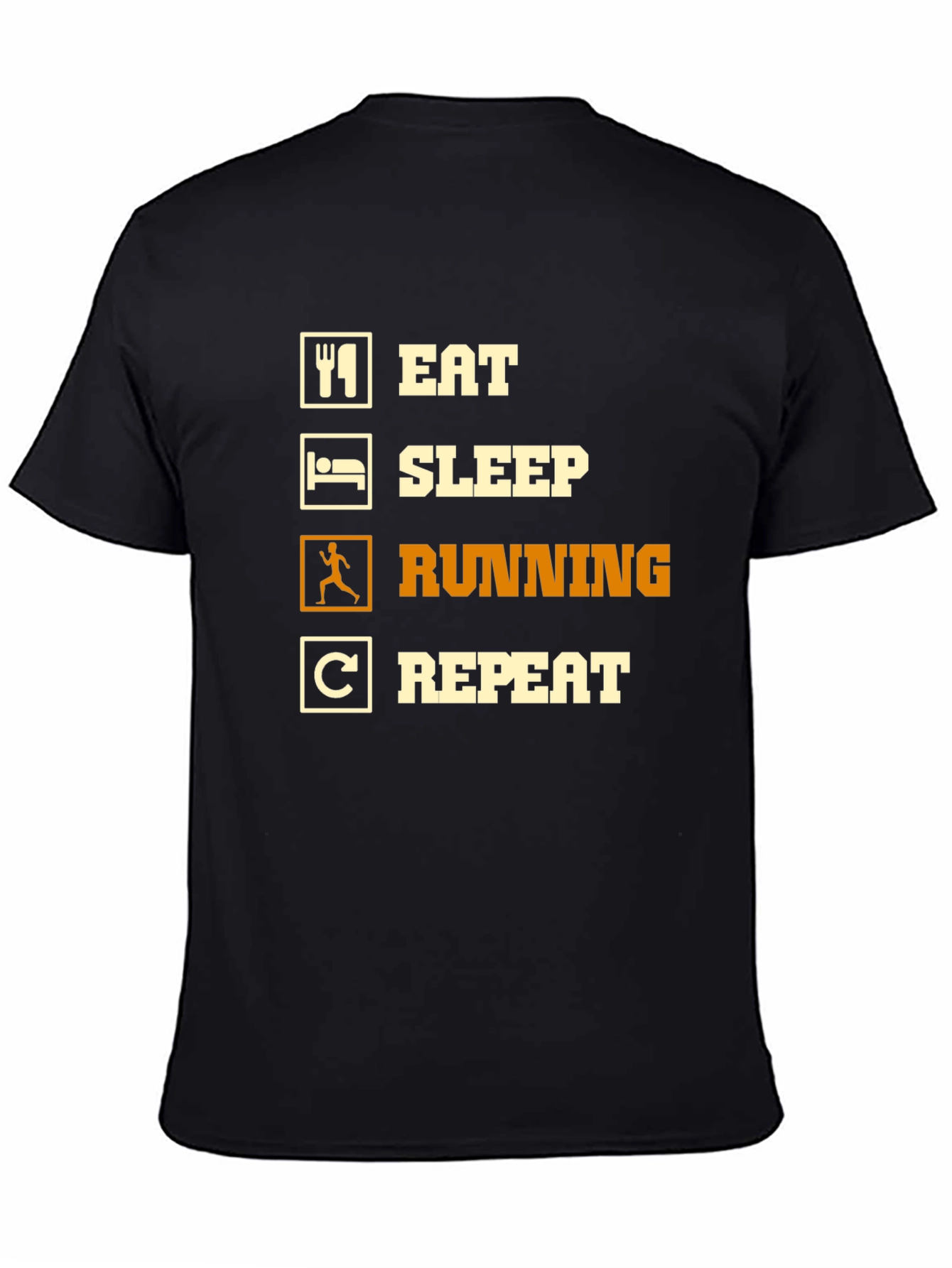 Eat Sleep Running Repeat Black T-Shirt