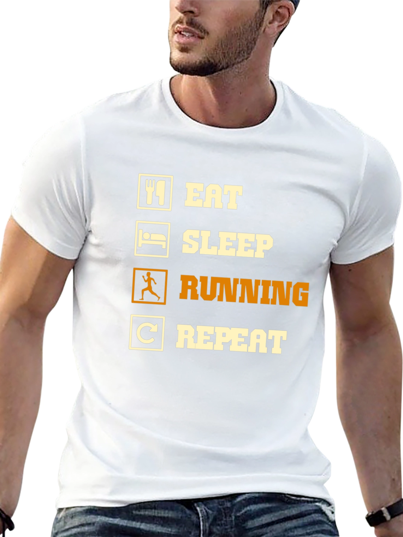 Eat Sleep Running Repeat Black T-Shirt
