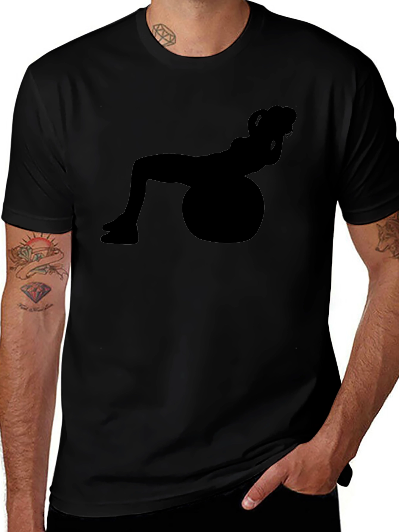 Fitness Ball Silhouette Graphic T-Shirt