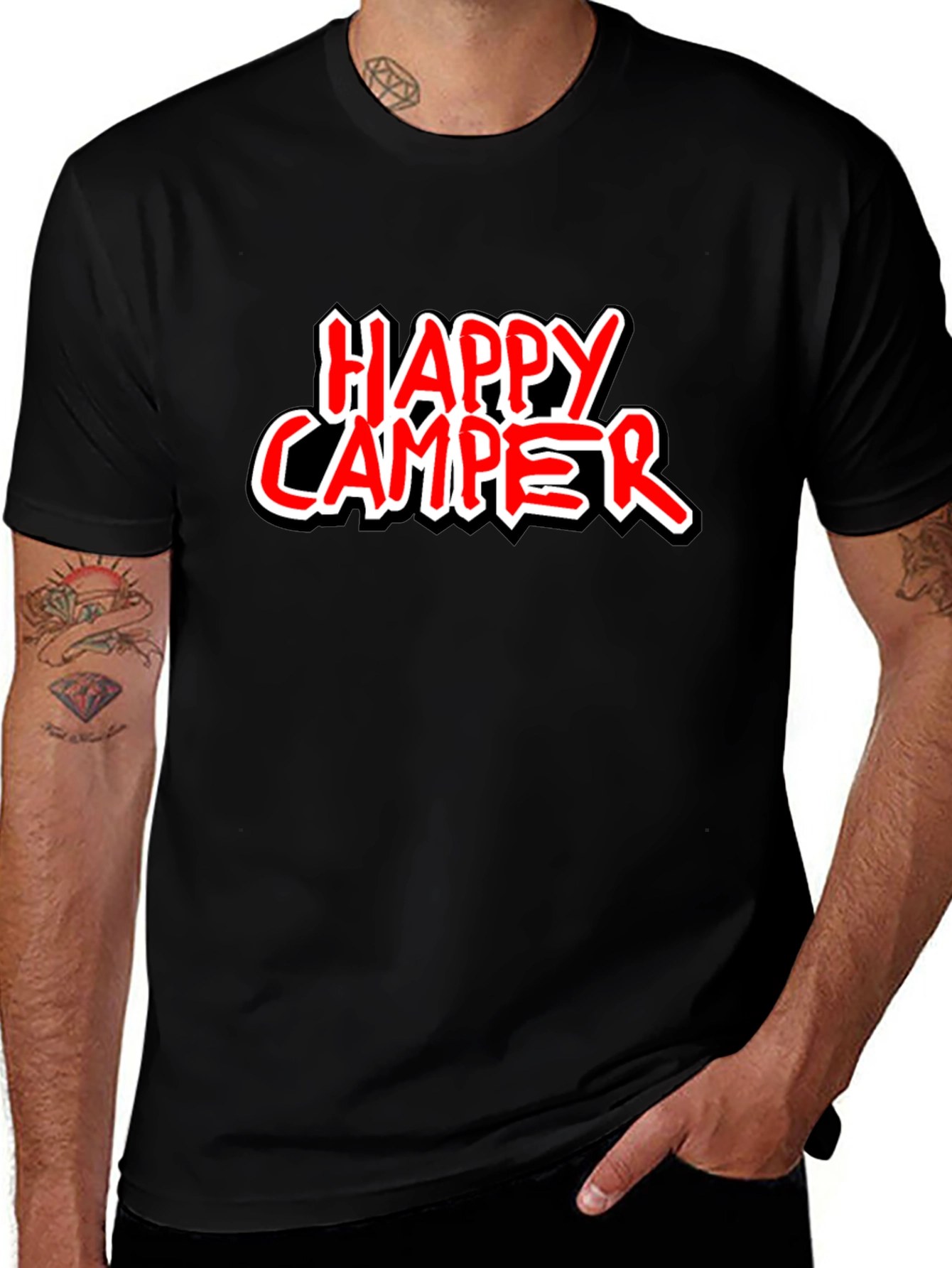 Happy Camper Graphic Tee - Black