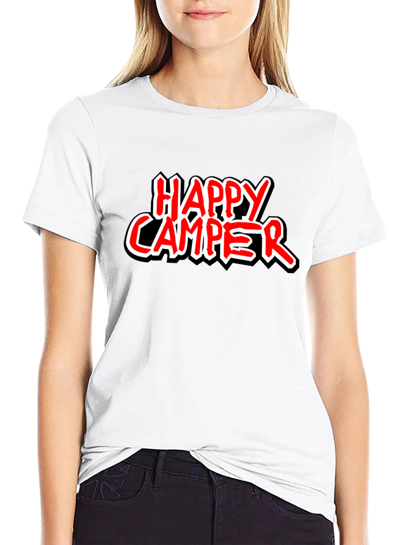 Happy Camper Graphic Tee - Black