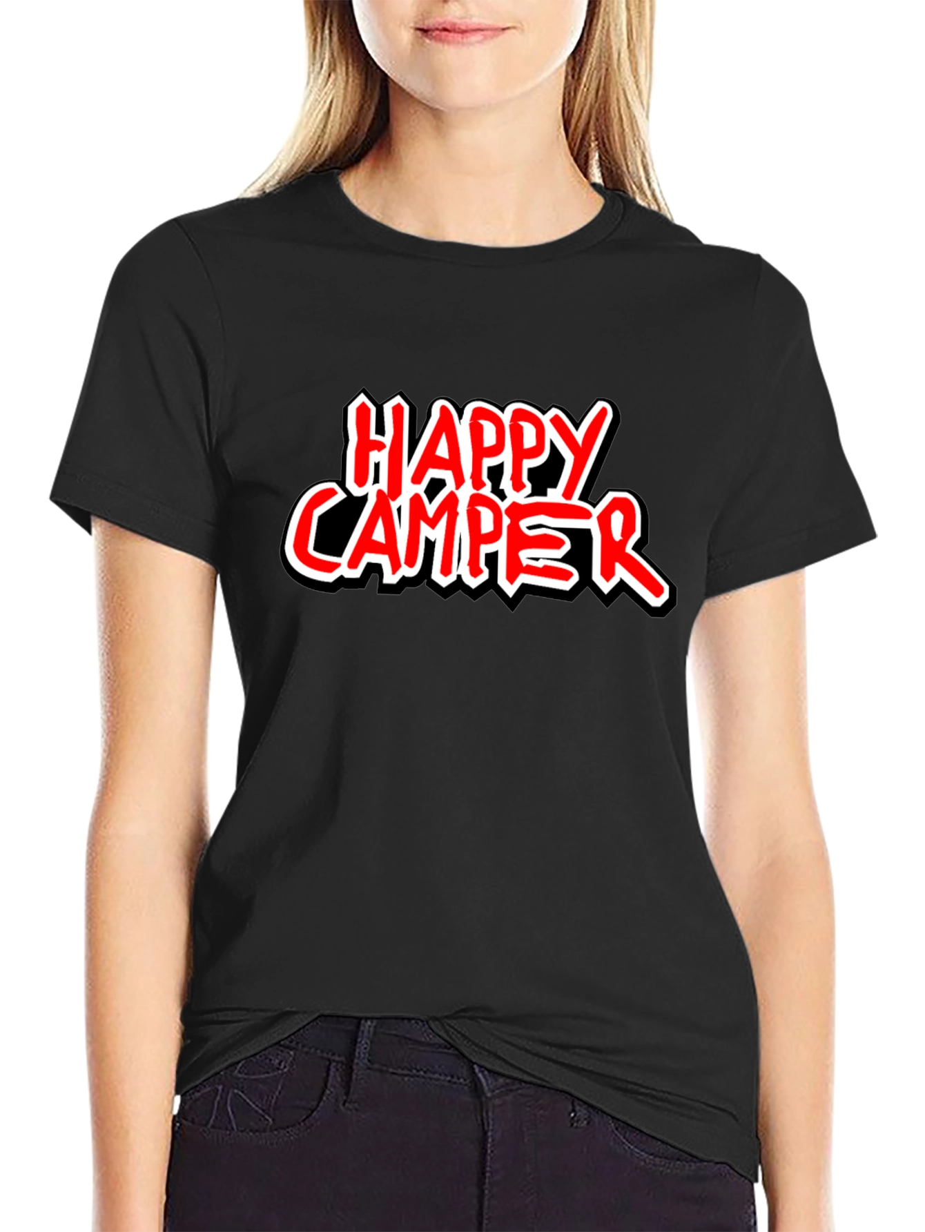 Happy Camper Graphic Tee - Black