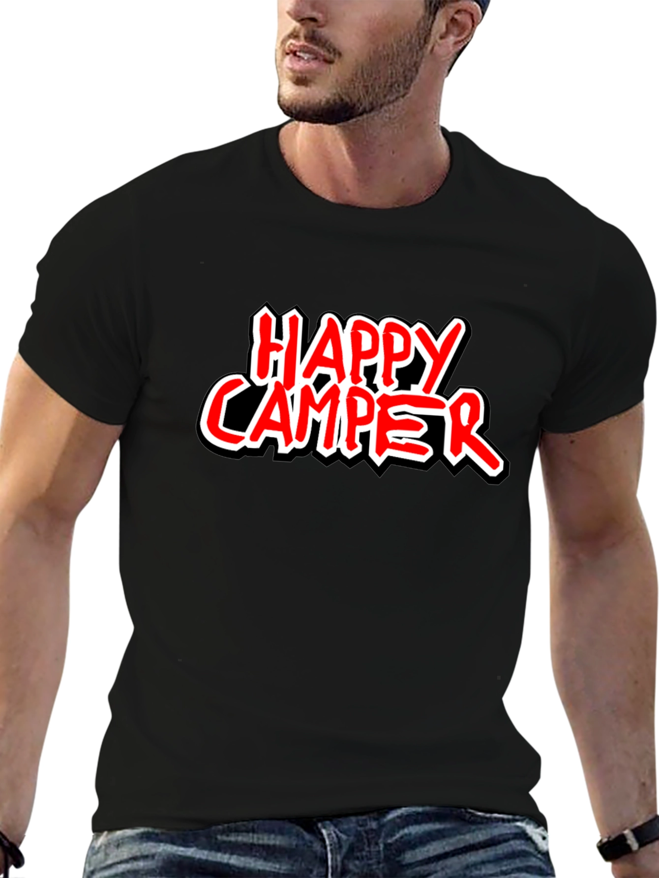 Happy Camper Graphic Tee - Black